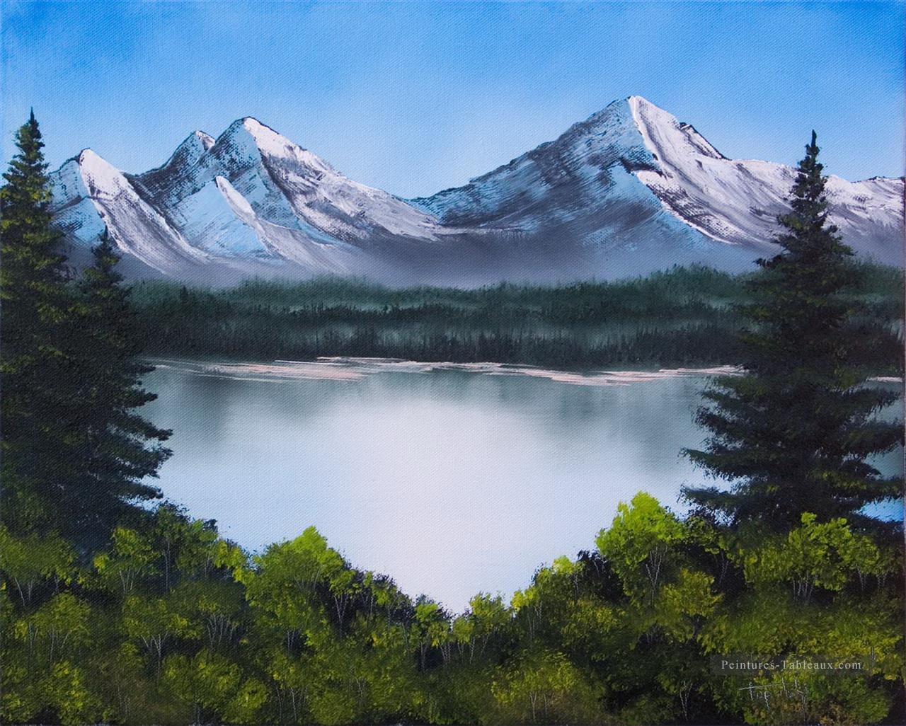 Montagnescape Bob  Ross  paysages libres Peinture  Tableau  en 